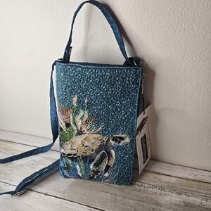 Sea Turtle Decor Clutch With Shoulder Strap
